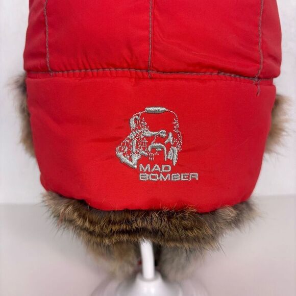 Mad Bomber Red Fur Lined Trapper Winter Hat One Size - Picture 4 of 7